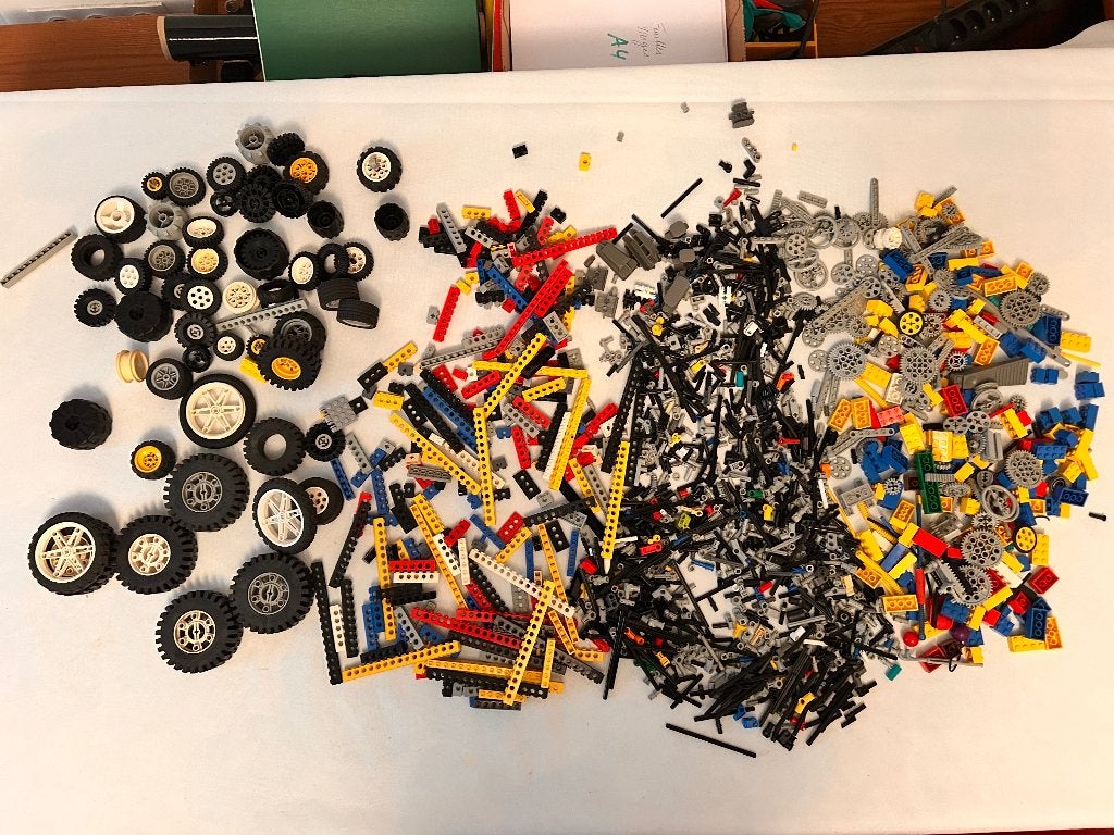 Groot lot lego TECHNIC Wielen, blokken, tandwielen..., Gebruikt, Lego, Ophalen of Verzenden, Technic