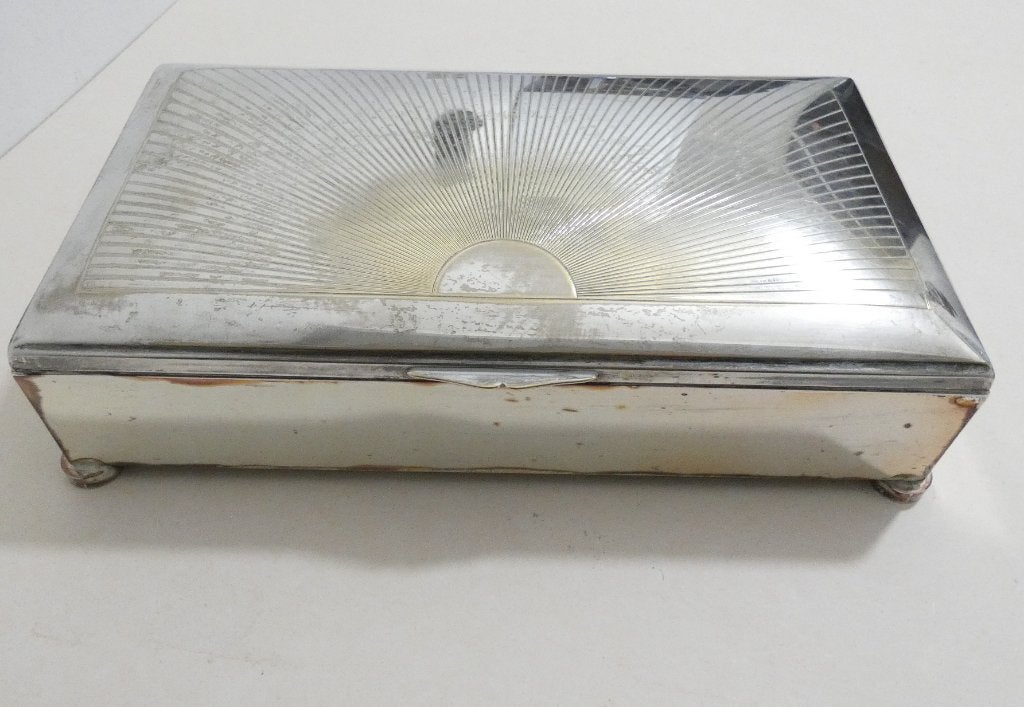 Silver plated sigaretten box - Wolff Duitsland [450], Antiquités & Art, Enlèvement ou Envoi