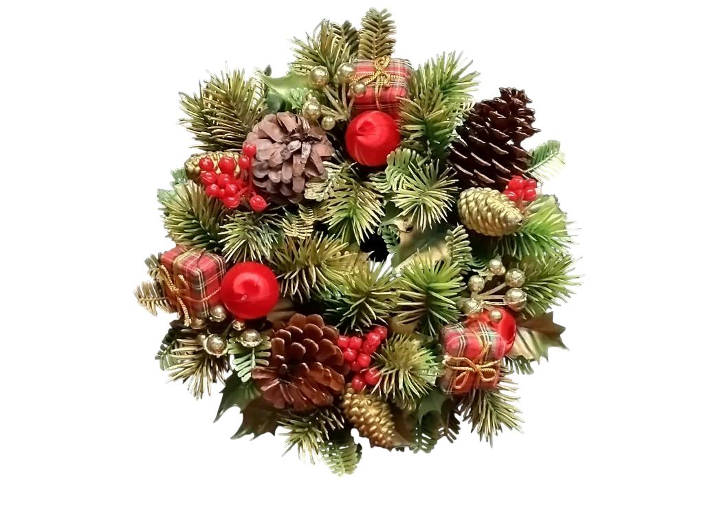 Couronne de Noël +- 22cm vintage année 90, Enlèvement