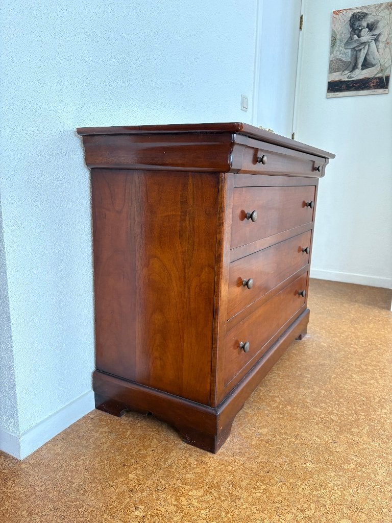 Klassieke houten ladenkast – massief hout, Ophalen, Gebruikt, 100 tot 150 cm, Minder dan 100 cm