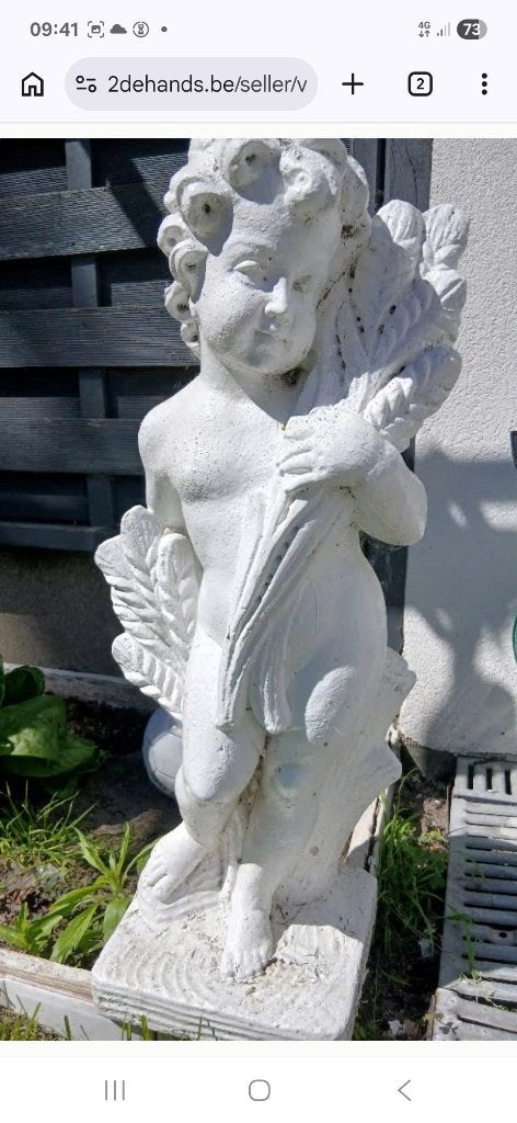 Tuinbeeld, Ophalen, Gebruikt, Beton, Engelenbeeld