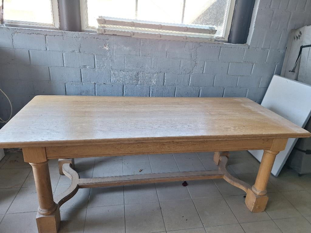 Houten eettafel, Huis en Inrichting, Tafels | Eettafels, Ophalen, Gebruikt, Klassiek, 200 cm of meer