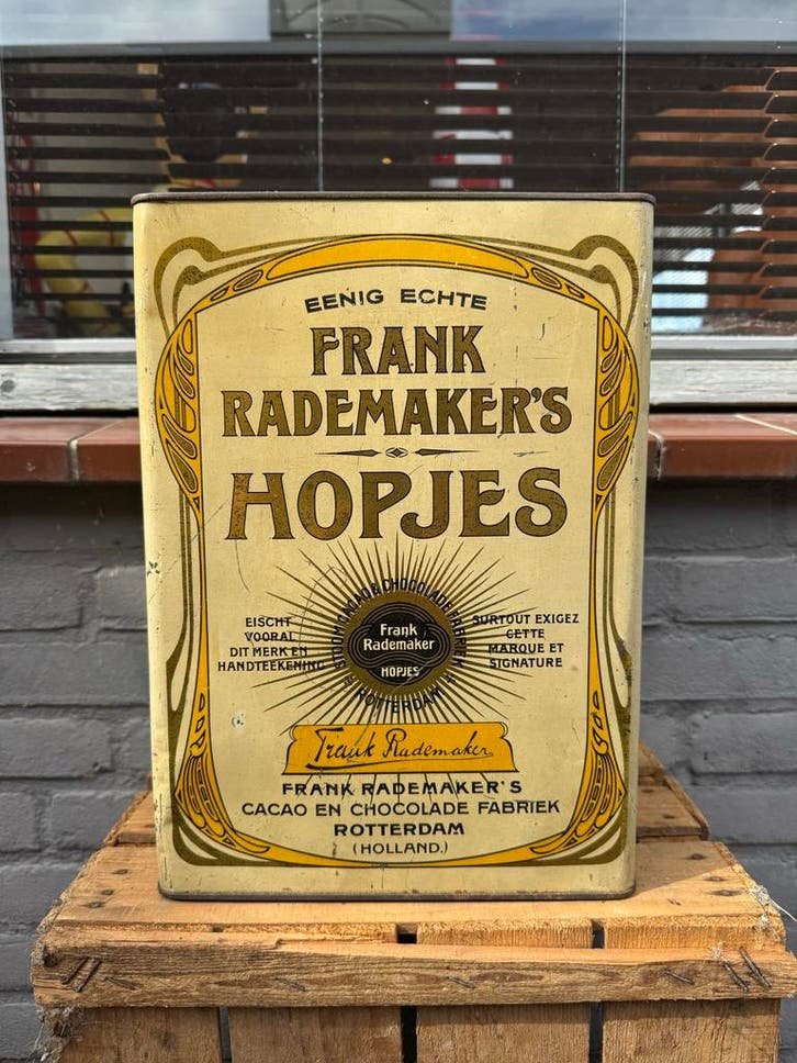 Oude Frank Rademaker's Hopjes Blikken Bus, Verzamelen, Blikken