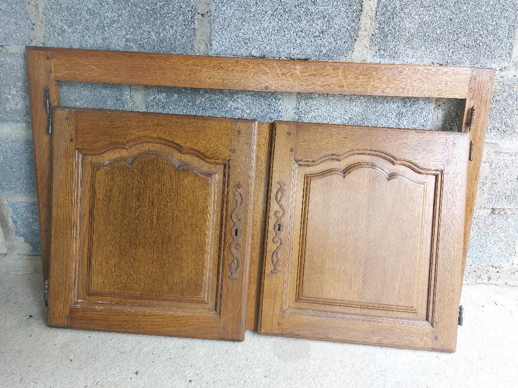 cadre chêne + 2 portes, Bricolage & Construction, Châssis & Portes coulissantes, Enlèvement, Utilisé, Bois