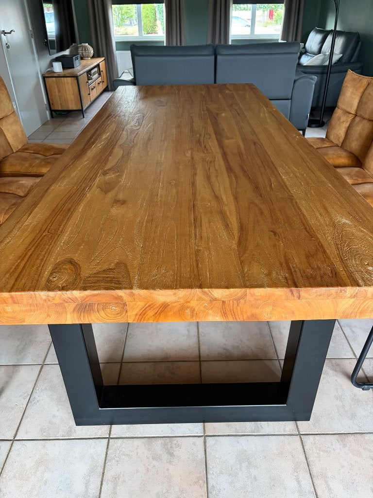 Eettafel, Huis en Inrichting, Tafels | Eettafels, Ophalen, 100 tot 150 cm, 200 cm of meer, Zo goed als nieuw