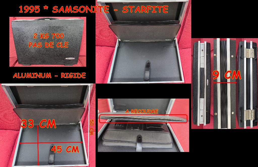 1995-SAMSONITE - ALUMINIUM STRAFIET, Verzenden, Aktetas, Zo goed als nieuw, Zwart