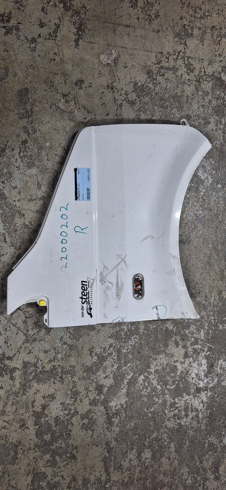 VW Transporter T5 Spatbord Rechts-voor 2015 Wit Origineel, Gebruikt, -, Volkswagen, -