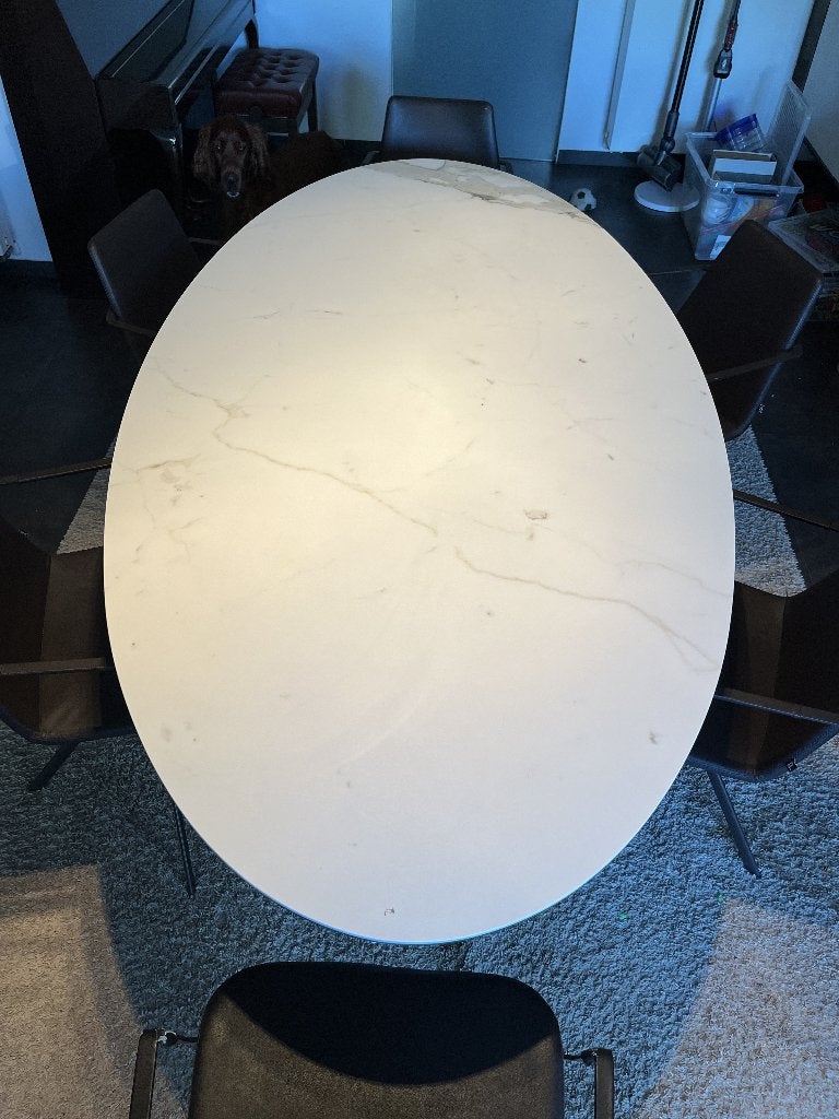 eettafel ovaal JOLI, Huis en Inrichting, Ophalen, Gebruikt, 100 tot 150 cm, 200 cm of meer