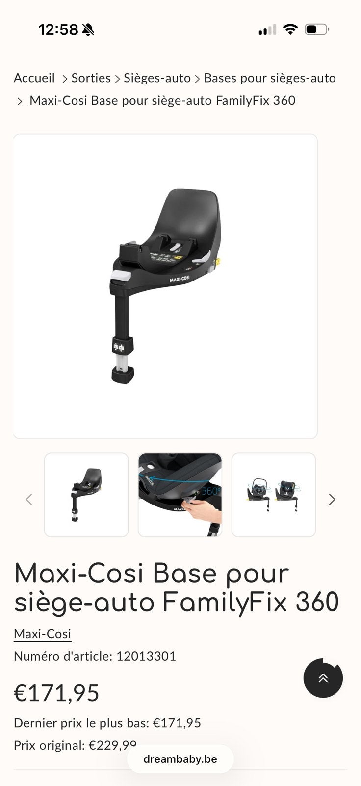 Siege isofix + socle adapté, Enlèvement, Comme neuf