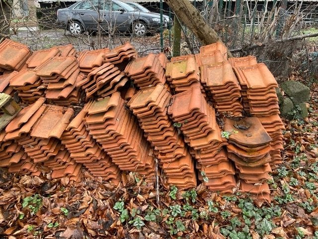 Mooie Pottelbergse pannen-terracotta kleur, Ophalen, Steen of Klei, Zo goed als nieuw, 15 m² of meer