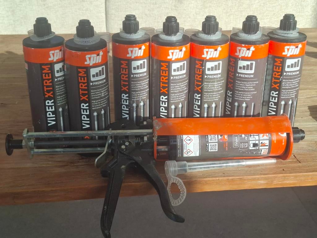 Spit Viper Xtrem chemisch anker 7 kokers met pistool, Doe-het-zelf en Bouw, Ophalen
