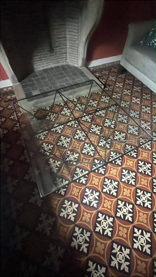 Table basse de salon, pieds métalliques, plateau en verre, Maison & Meubles, Moins de 50 cm, Verre, 50 à 100 cm, Carré