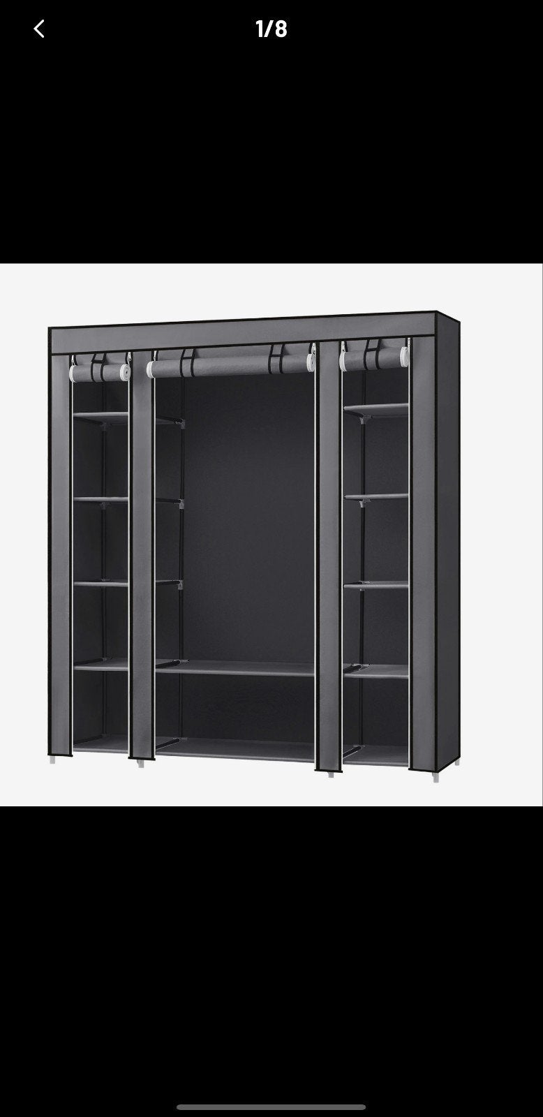Grande armoire en tissu/armoire en tissu, Maison & Meubles, Armoires | Penderies & Garde-robes, Avec espace de penderie, Métal