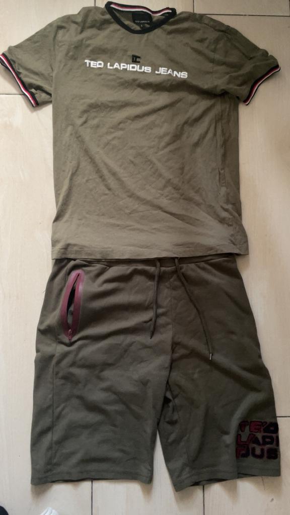 T-shirt et short Ted Lapidus, Kleding | Heren, Verzenden, Zo goed als nieuw, Maat 52/54 (L)