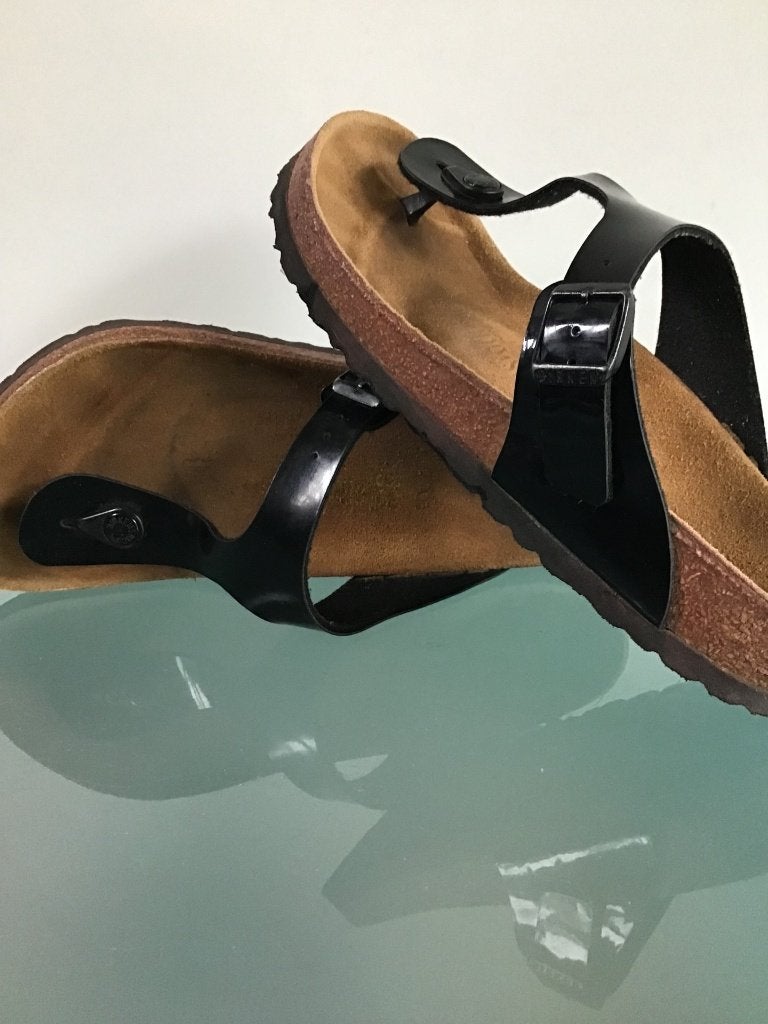 Birkenstock 39 Gizeh | chaussons noirs | Livraison gratuite, Enlèvement ou Envoi, Comme neuf, Birkenstock, Sandales de bain