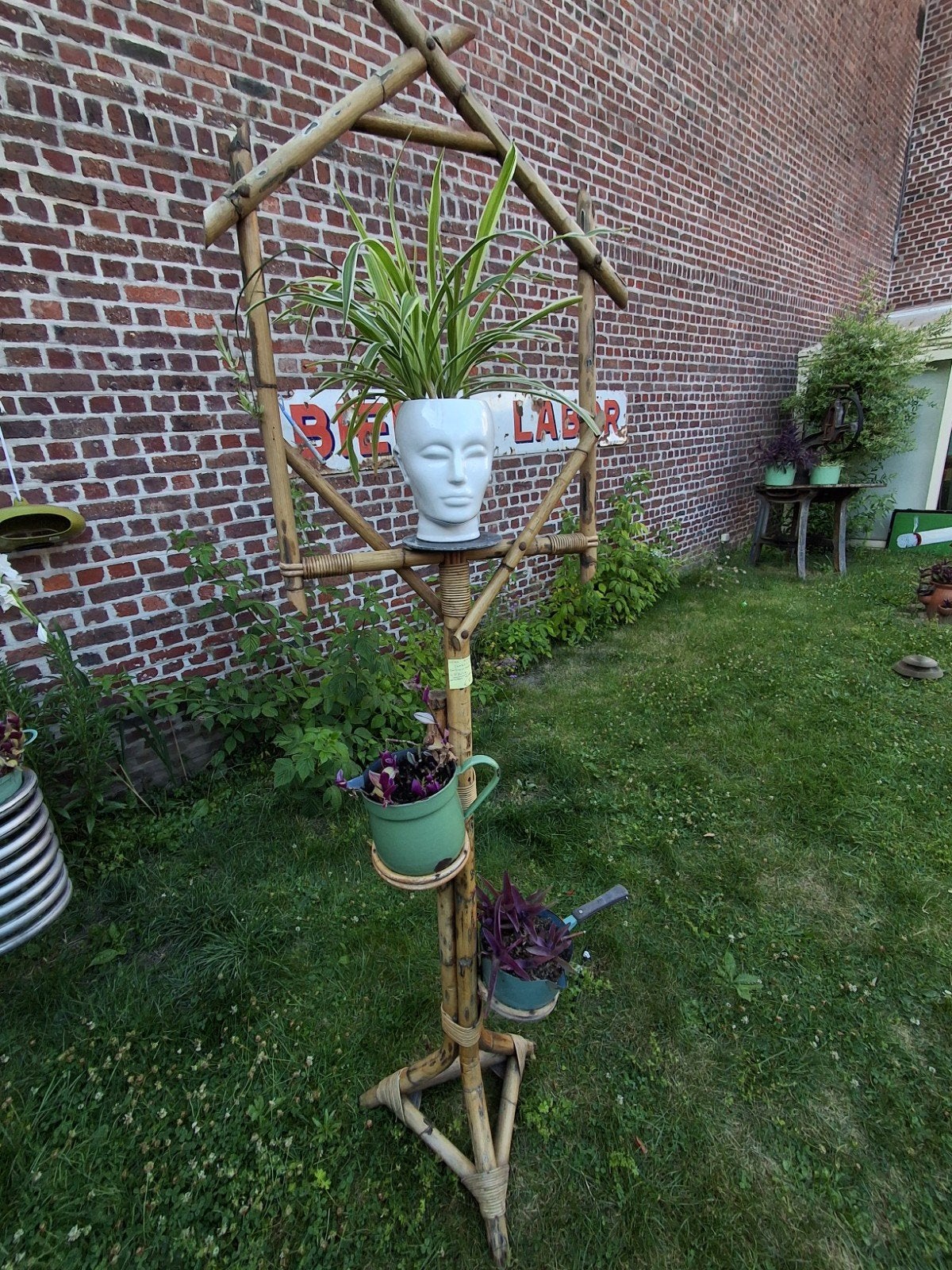 Vintage '60 bamboo plantenstandaard, Vintage, Ophalen