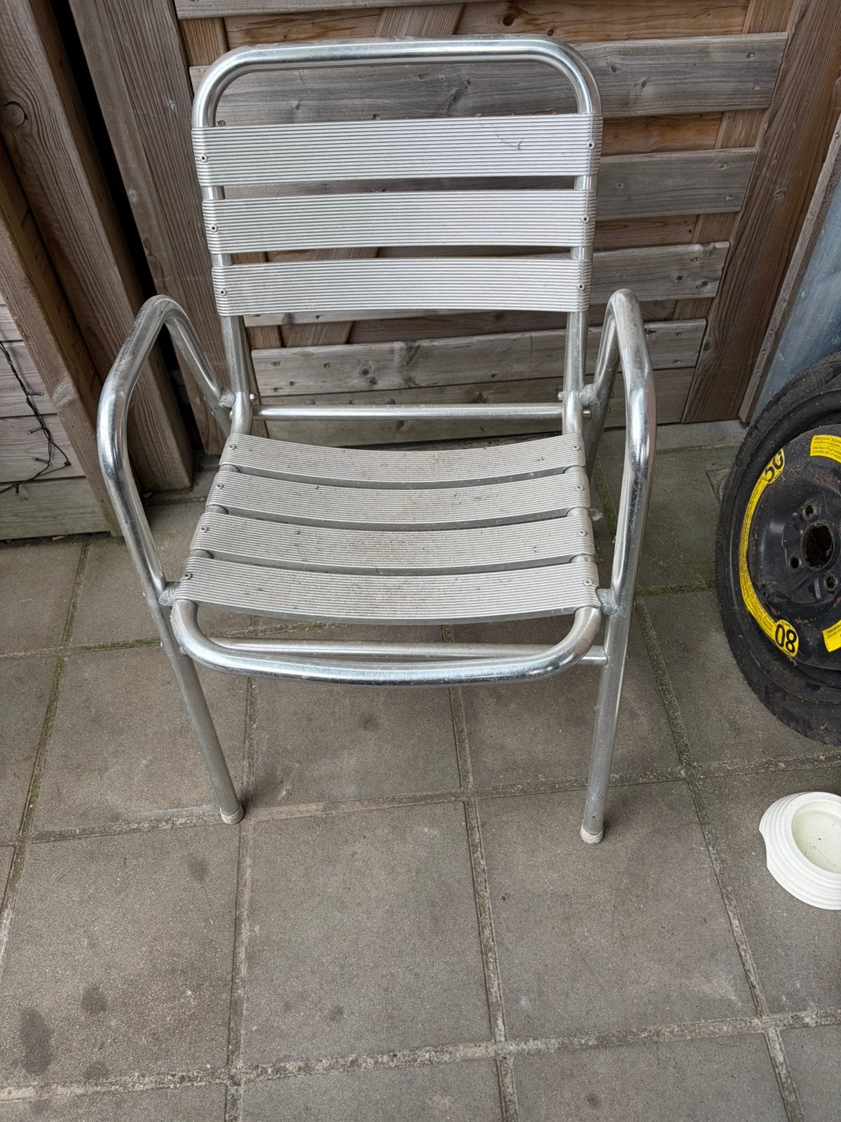 Aluminium terras stoelen 6x, Ophalen, Zo goed als nieuw, Aluminium