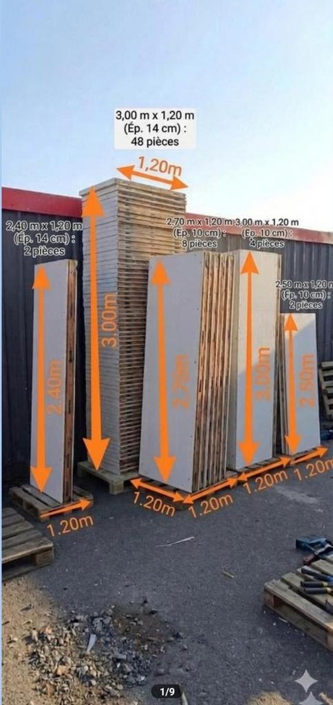 Lot de Panneaux Sandwich – 289 m² – Idéal Construction & Iso, Enlèvement ou Envoi