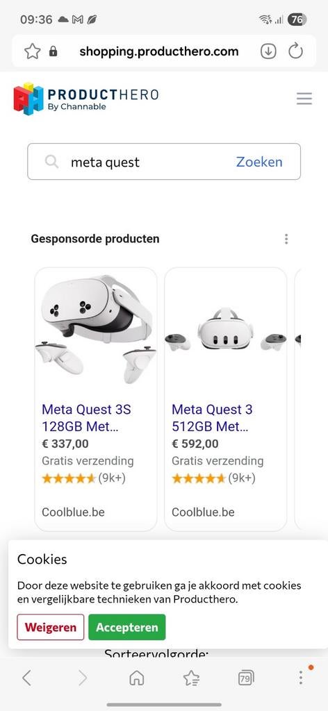 Meta questven drone dji neo fly more met goggels, Enlèvement