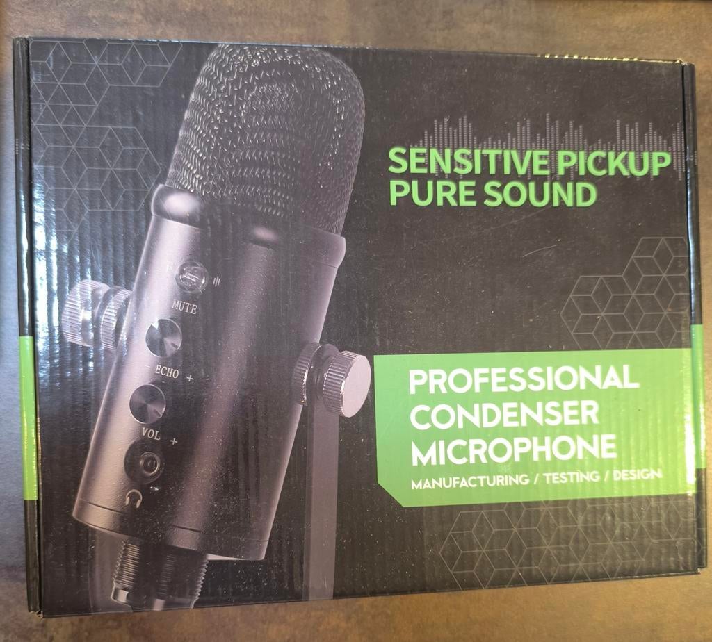 USB condensator microfoon (plug & play), Muziek en Instrumenten, Ophalen of Verzenden