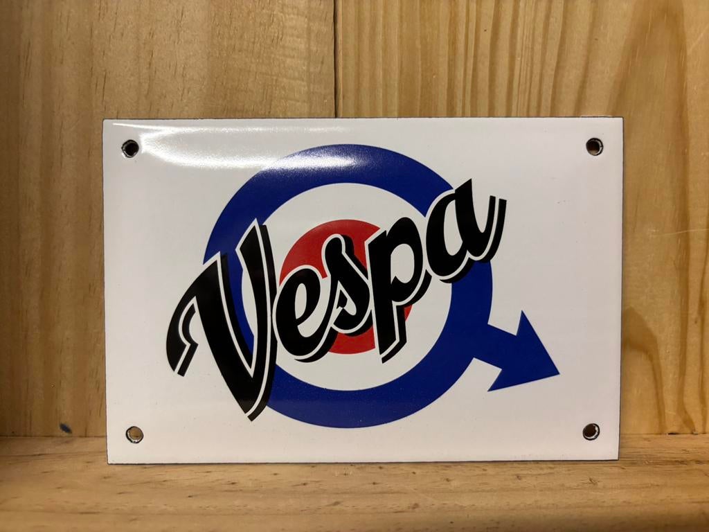 Plaque émaillée Vespa, Enlèvement ou Envoi, Comme neuf