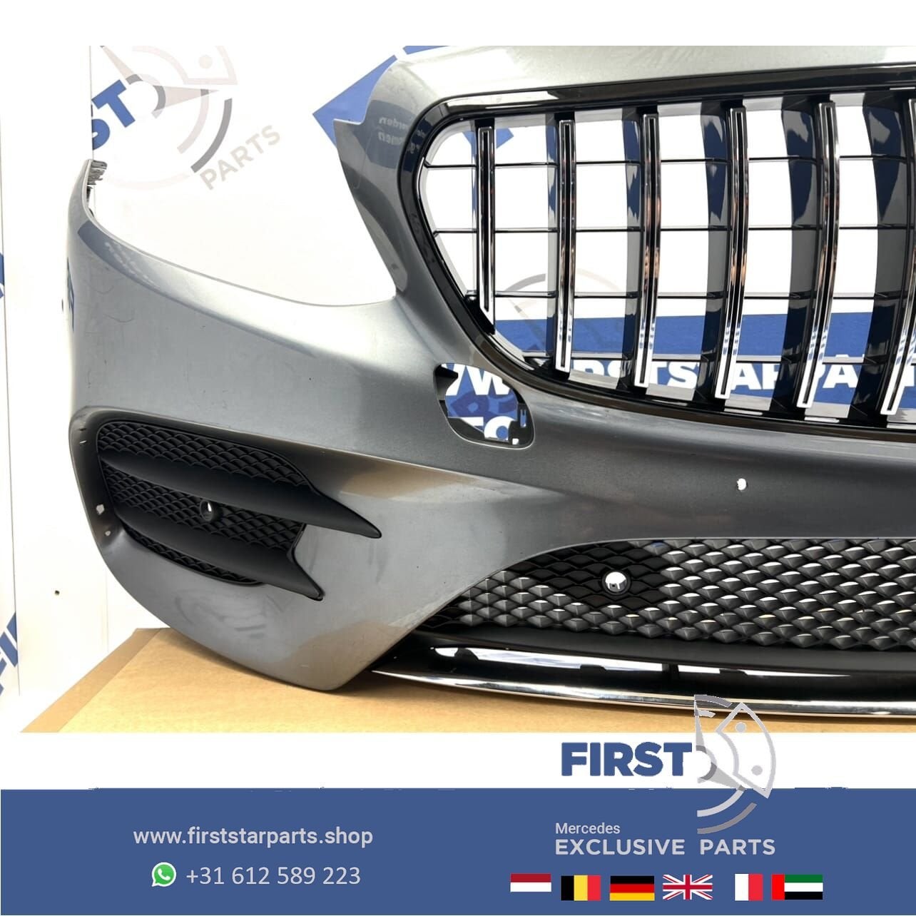 W213 AMG LINE VOORBUMPER COMPLEET + GT GRIL Mercedes E Klass, Gebruikt, -, Voor, Ophalen of Verzenden