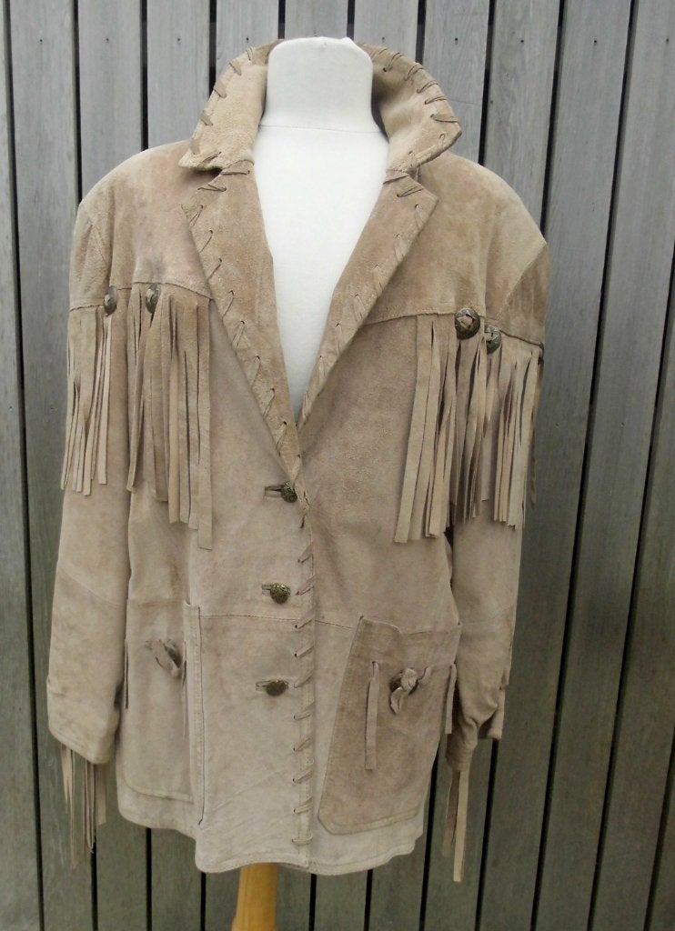 Mooi echt leren jack maat: 38/40, Ophalen, Zo goed als nieuw, Maat 38/40 (M), Beige