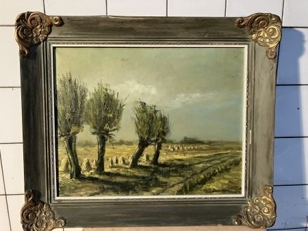 peinture 60x52 Paysage de polder, Enlèvement