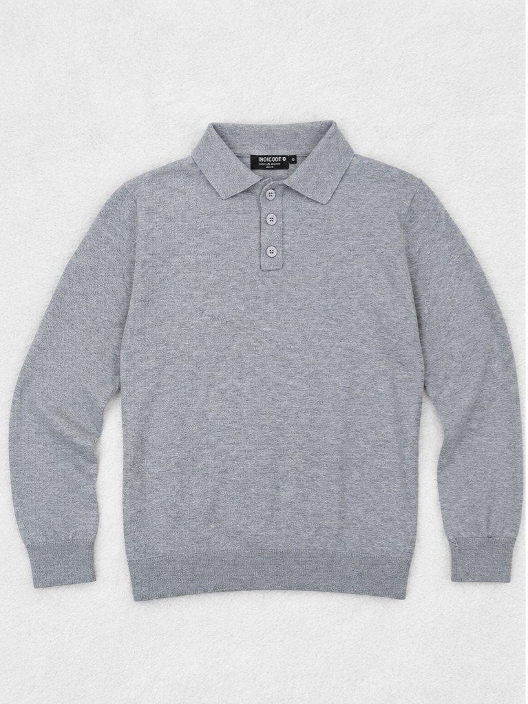 INDICODE Heren Polo Grijs Longsleeve Lange Mouw, Indicode, Nieuw, Ophalen of Verzenden, Grijs