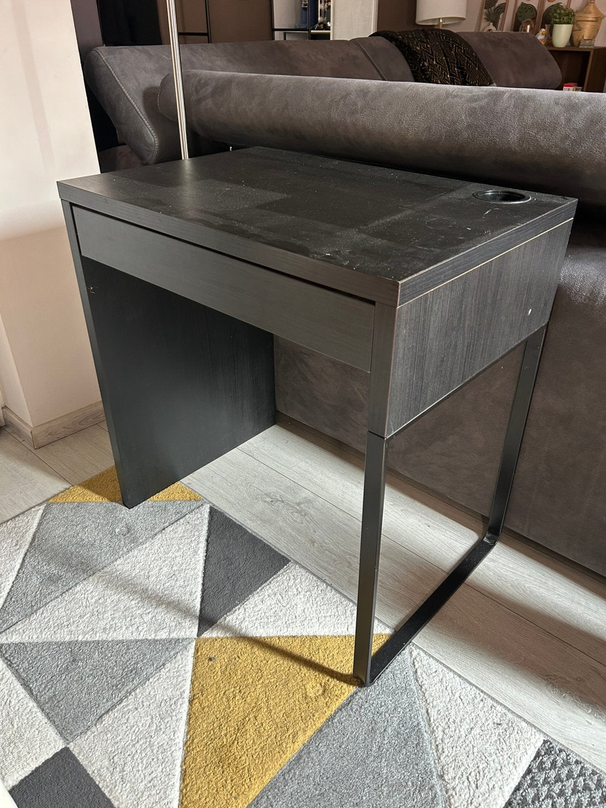 Bureau Ikea noir, Maison & Meubles, 50 à 100 cm, Carré, Enlèvement, Utilisé