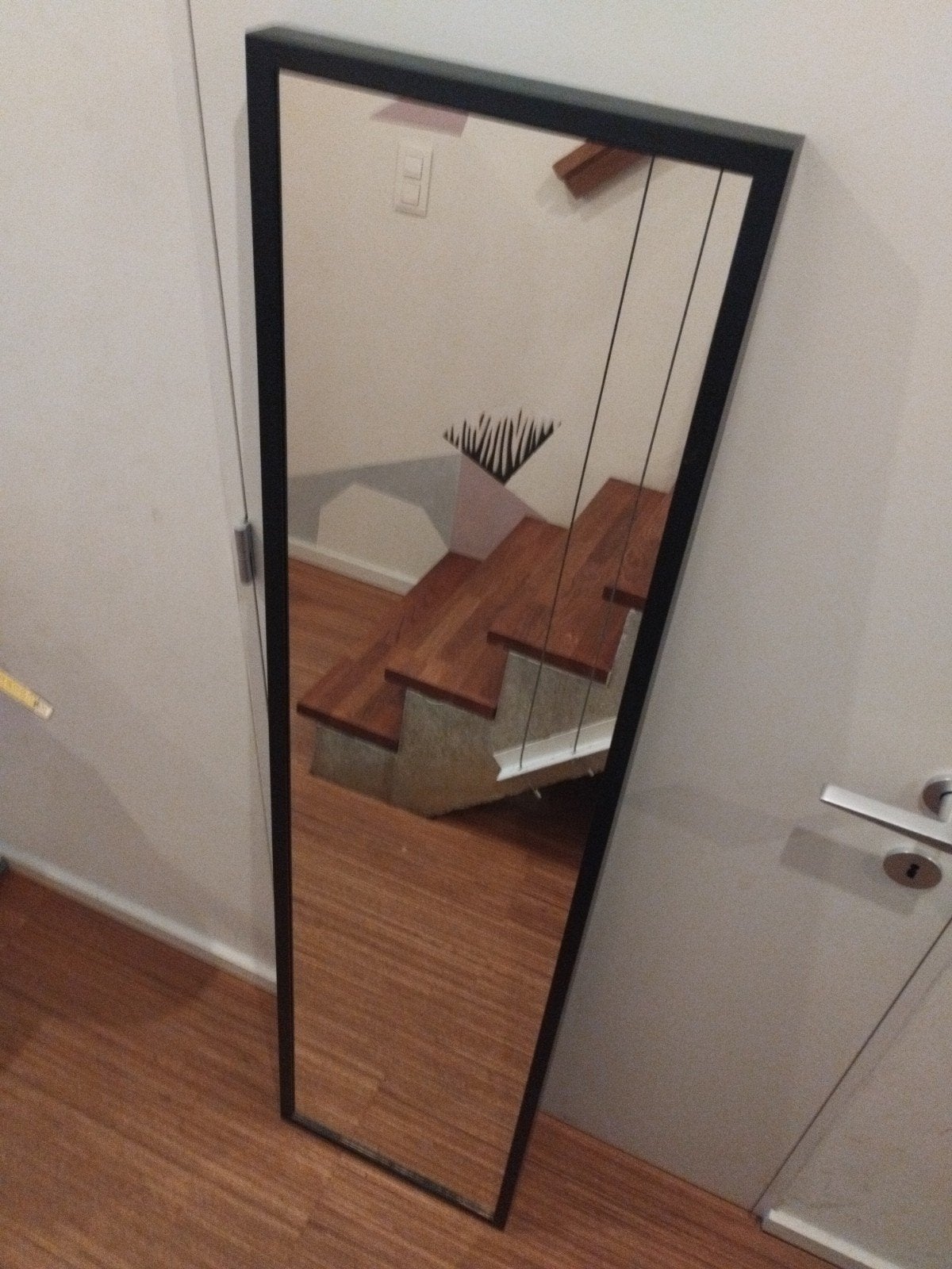 spiegel ikea stave zwartgelakt houten kader, Ophalen, Minder dan 50 cm, Gebruikt, 150 tot 200 cm
