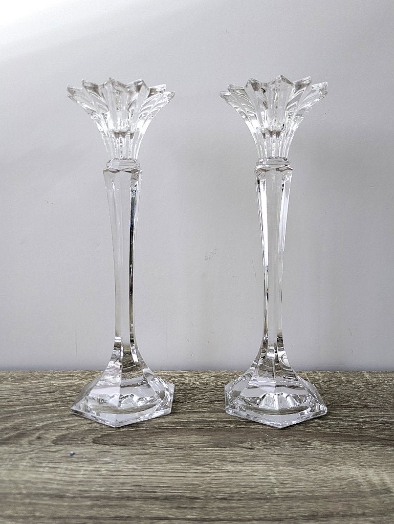 Chandeliers en cristal Mikasa Excelsior 24,5 x 7,5 cm 2x, Comme neuf, Verre, 24 cm, Chandelier