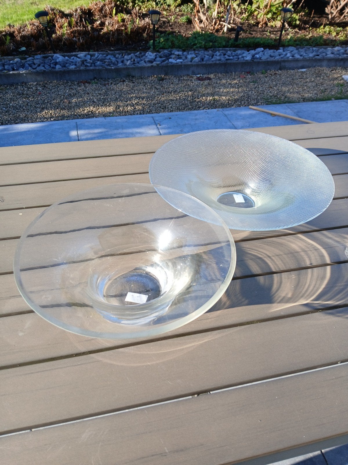 2 glazen decoratie schalen, Neuf, Rond, Verre, Enlèvement
