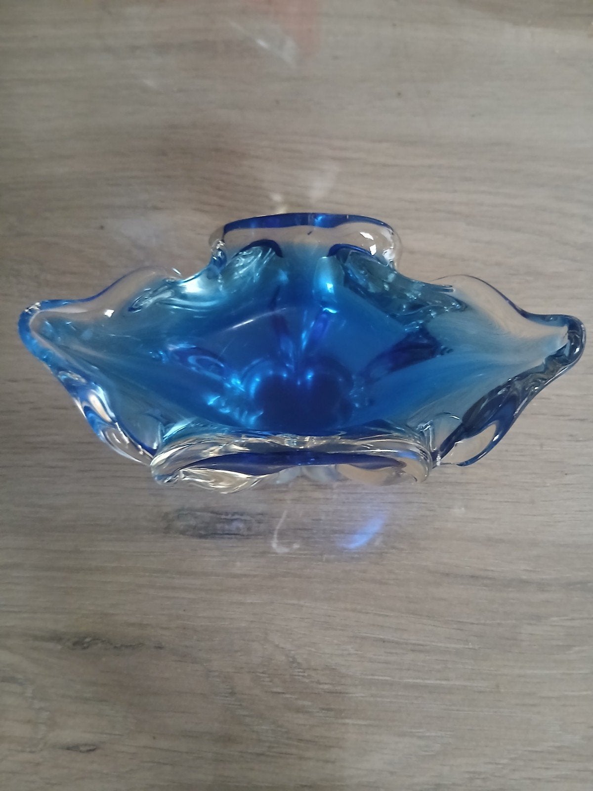 Coupe / Vide-poche vintage en verre soufflé bleu cobalt, Antiquités & Art, Enlèvement ou Envoi