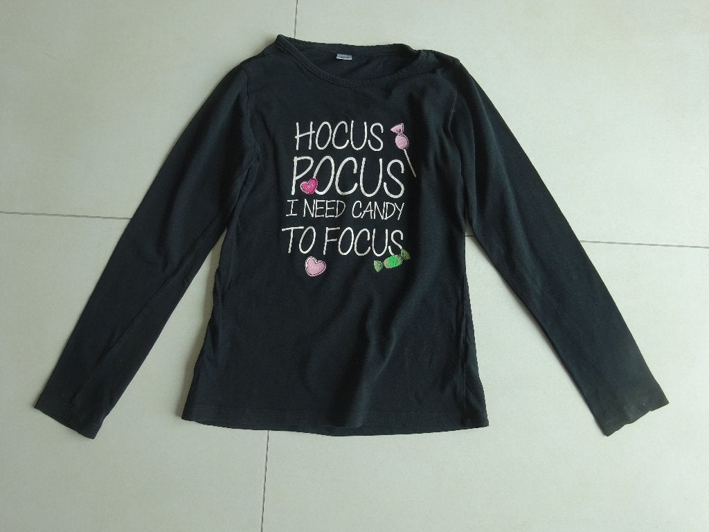 T-shirt Hocus pocus maat 146-152 actie 3+1 gratis, Ophalen of Verzenden, Zo goed als nieuw, Meisje, Shirt of Longsleeve
