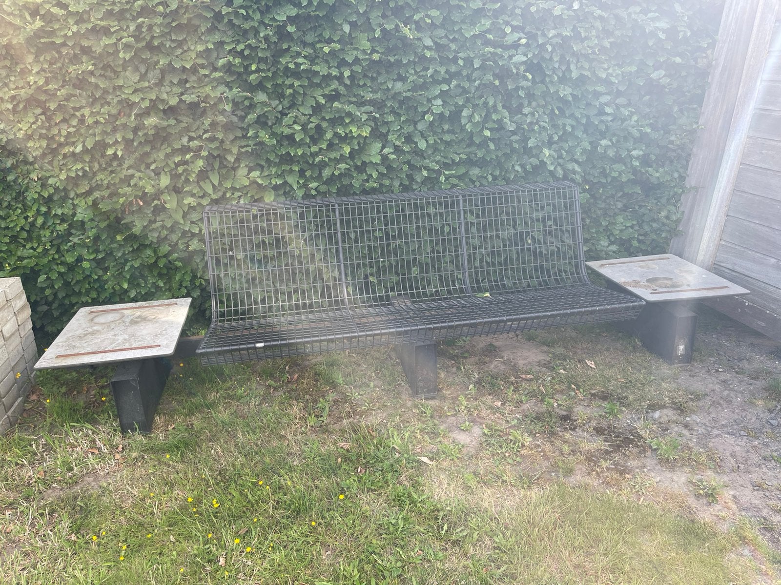 Ijzeren bank . 3 meter breed 80 diep, Tuin en Terras, Ophalen, Zo goed als nieuw