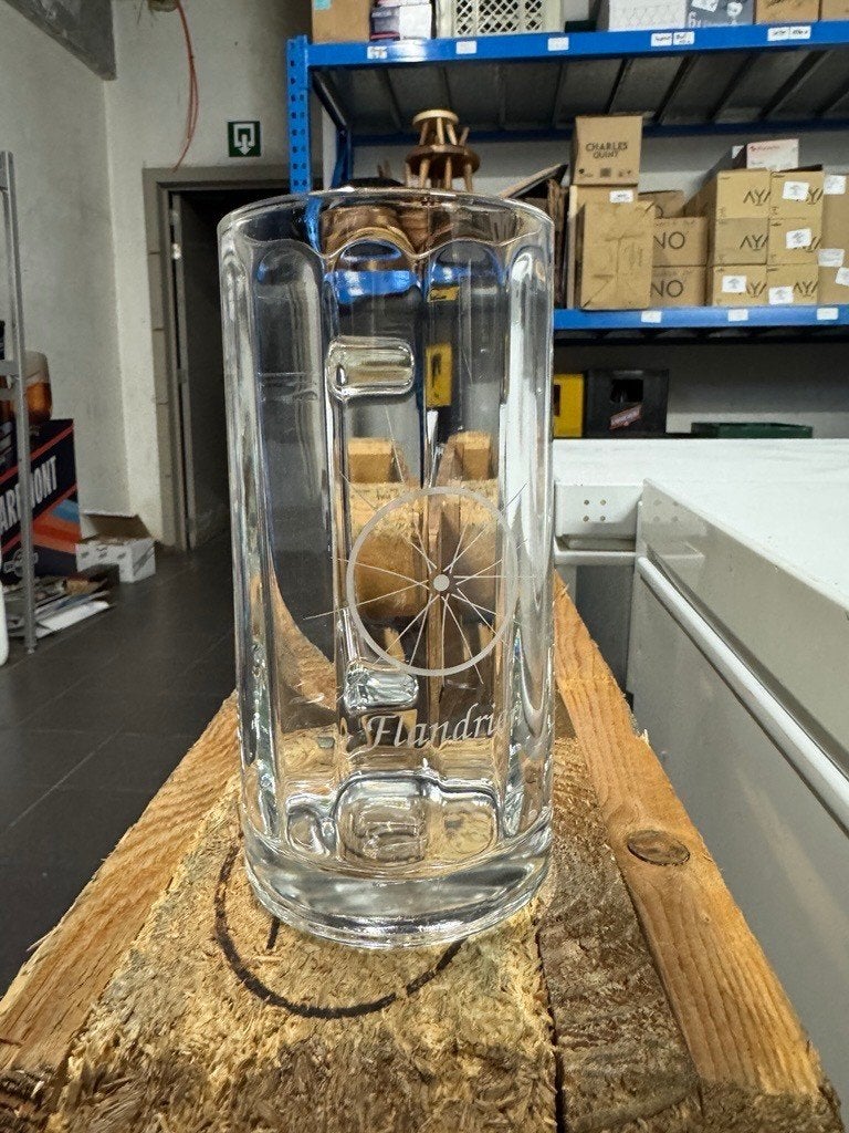 Bierglazen 25 cl Flandrien, Verzamelen, Ophalen, Zo goed als nieuw, Bierglas
