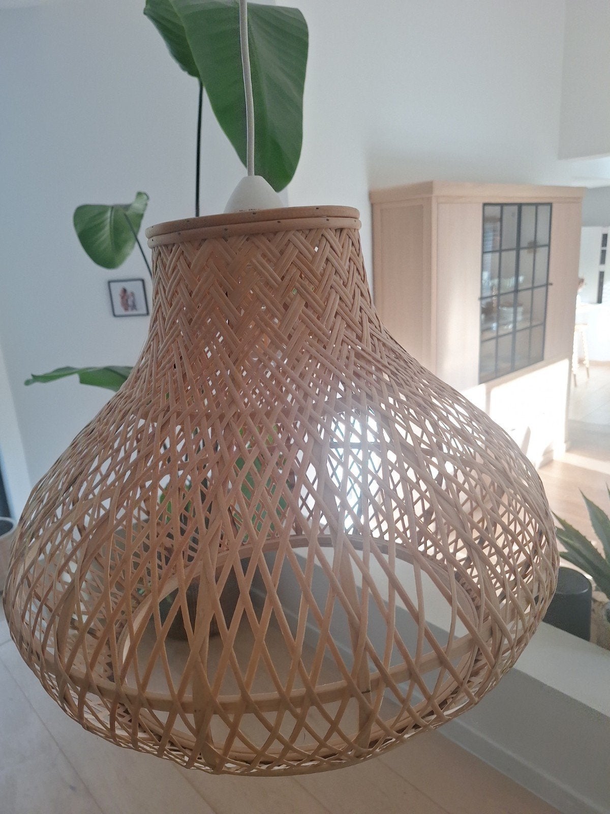 boho lamp riet, Bruin, Zo goed als nieuw, Overige materialen, Overige vormen