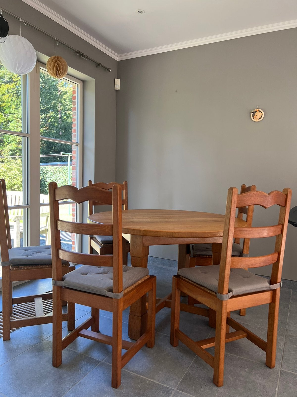 Tafel met 5 stoelen, Huis en Inrichting, Ophalen, Gebruikt, 4 tot 6 stoelen