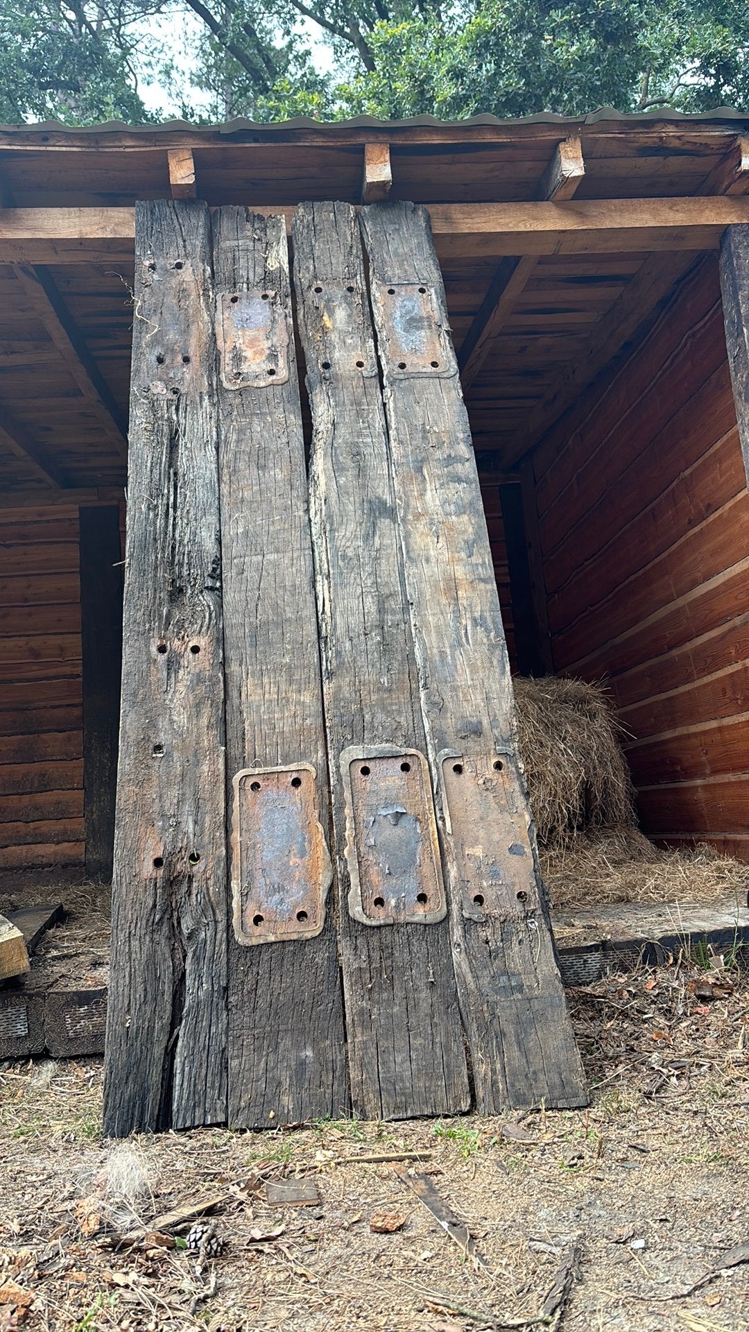 Onbehandelde rustieke treinbiels planken (eik), Ophalen, Gebruikt, Planken, Hardhout