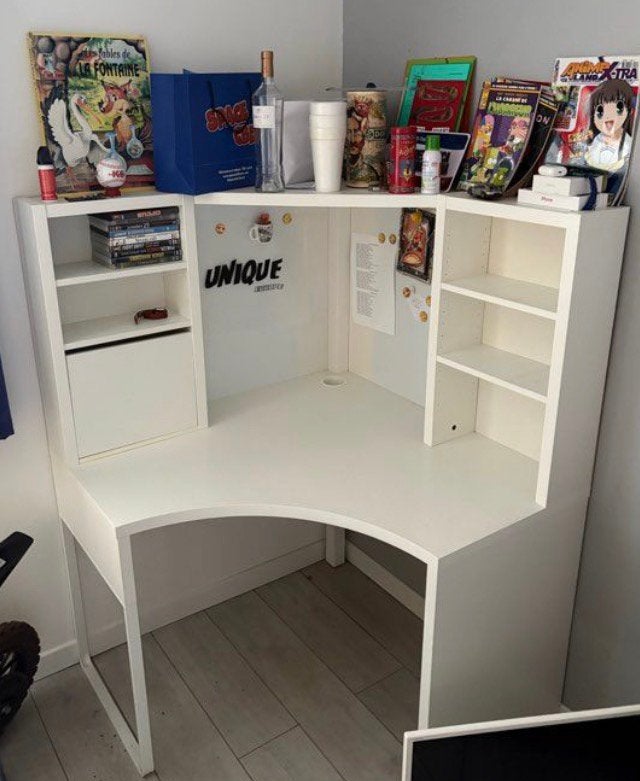 Ikea bureau d’angle, Maison & Meubles, Bureaux, Enlèvement, Comme neuf, IKEA, Blanc