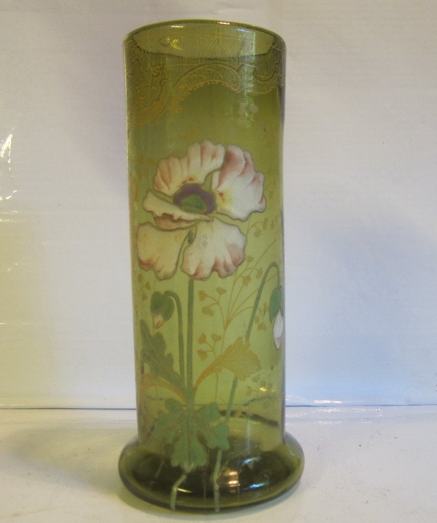 Vase Legras ancien art nouveau, fleurs en émail ; vers 1910, Envoi