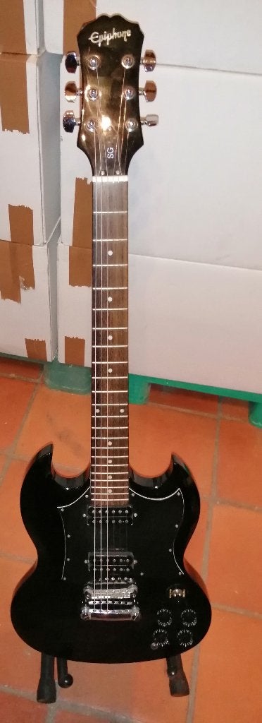 Epiphone SG + Roland microcube, Ophalen, Gebruikt, Solid body, Epiphone