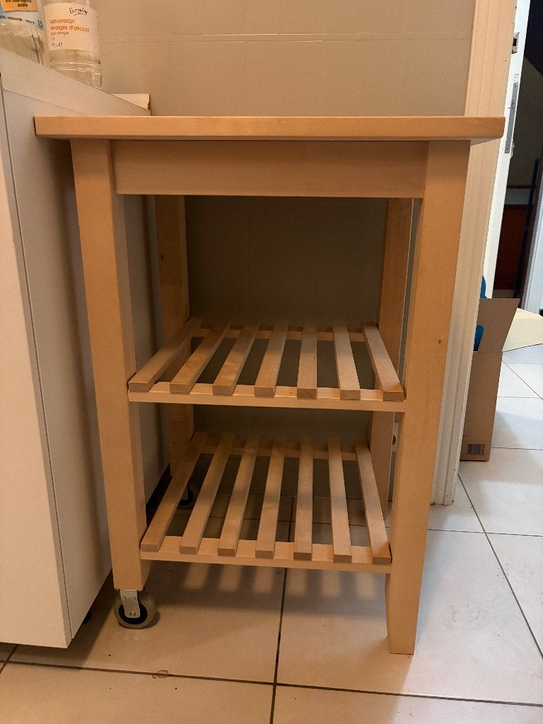 Desserte cuisine IKEA BÉKVAM en bouleau massif, Ophalen, Gebruikt, 50 tot 100 cm, Rechthoekig