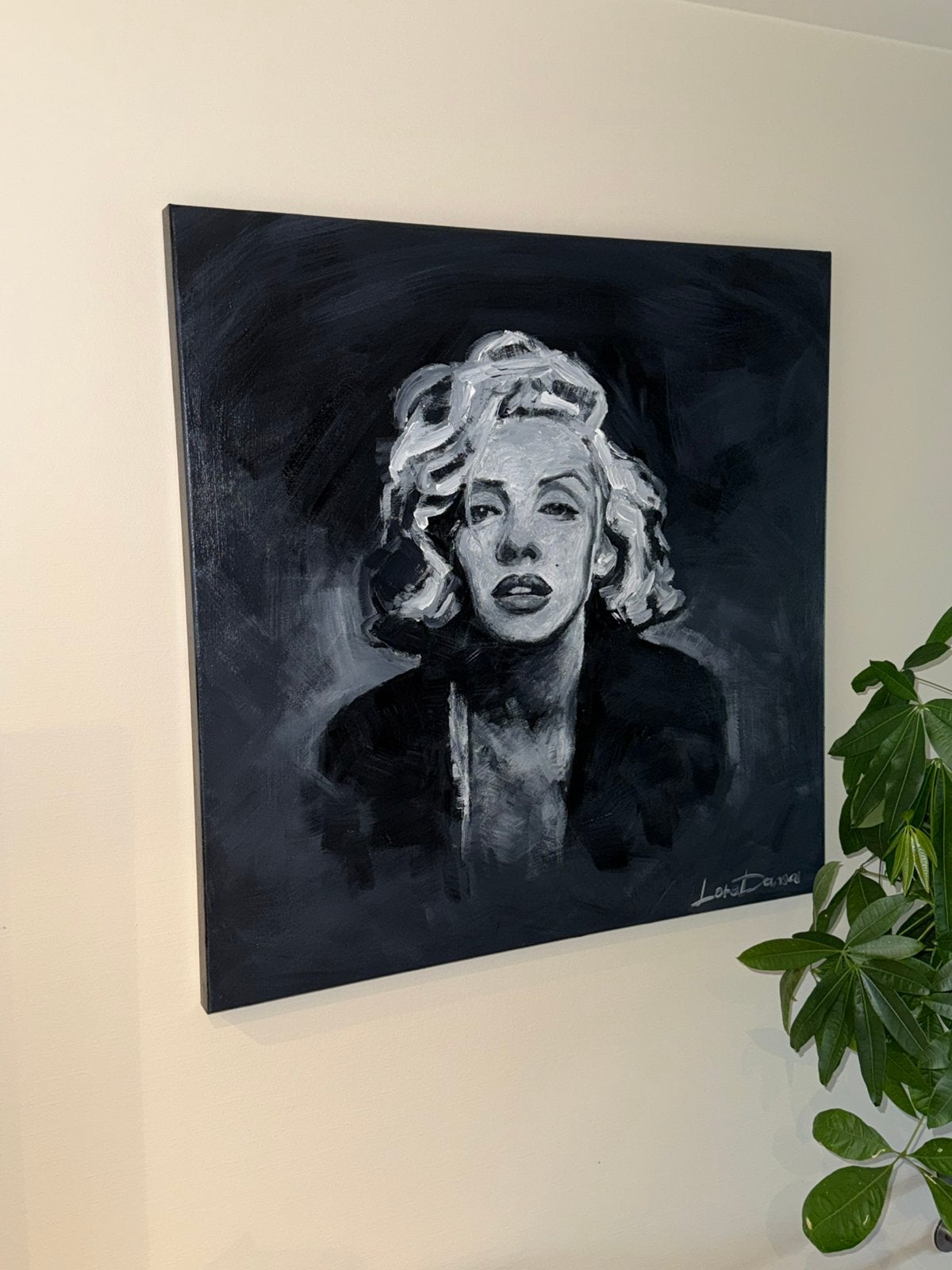 Origineel handgeschilderd schilderij Marilyn Monroe, Antiek en Kunst, Ophalen of Verzenden, Gesigneerd