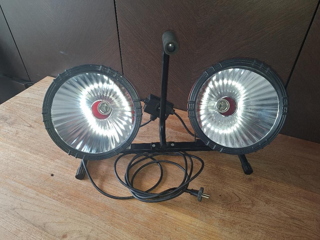 Gros spot double pour chantier, Enlèvement, Utilisé, Lampe avec luminaire, Avec pied