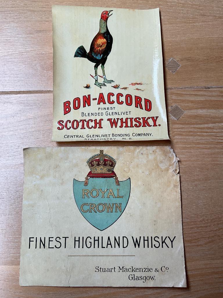 Oude whisky etiketten, Ophalen