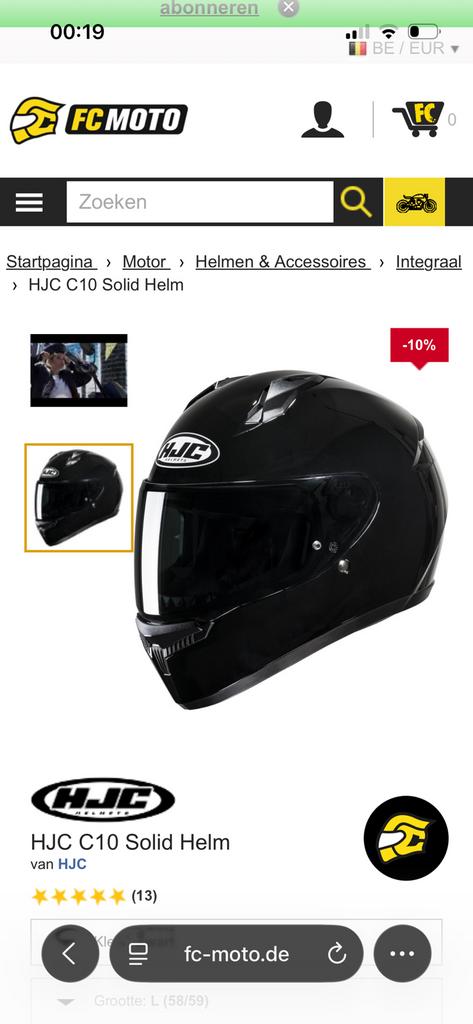 HJC C10 Solid helm maat S, HJC, Integraalhelm, S, Ophalen