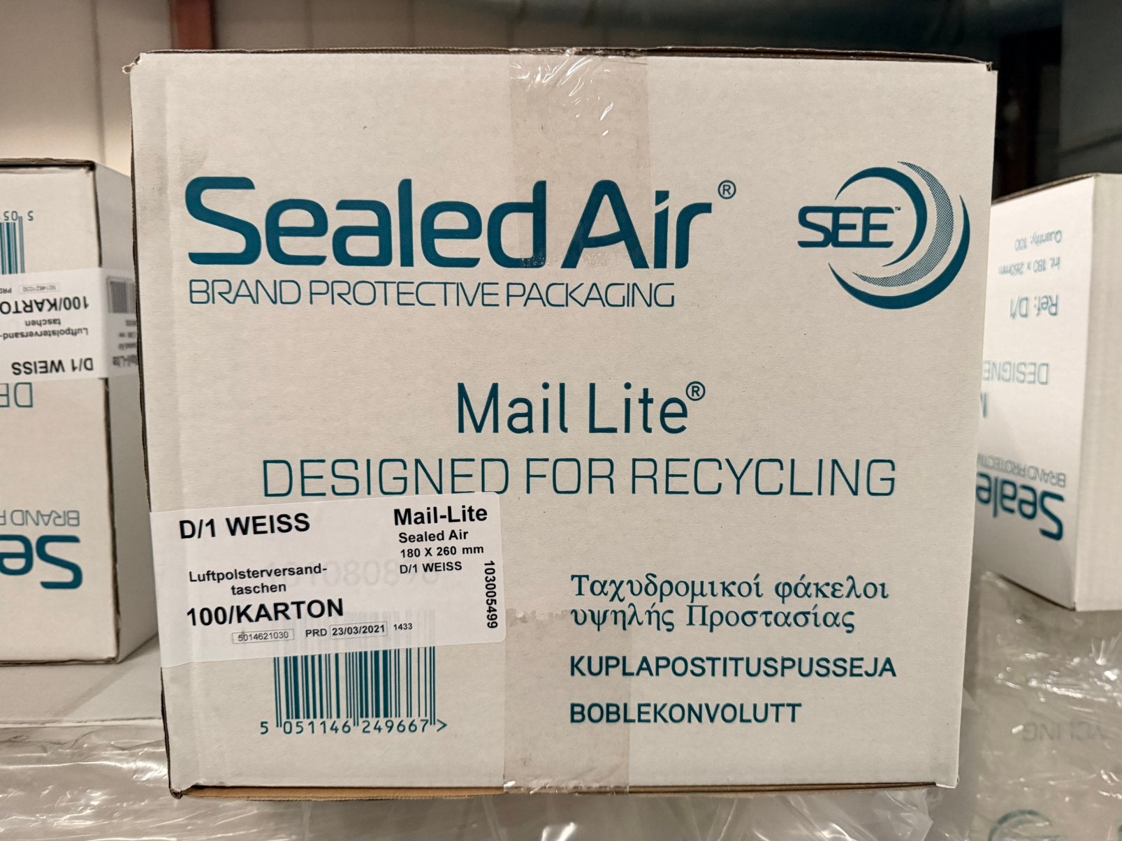 Luchtkussenenveloppen Mail Lite 180x260, Ophalen