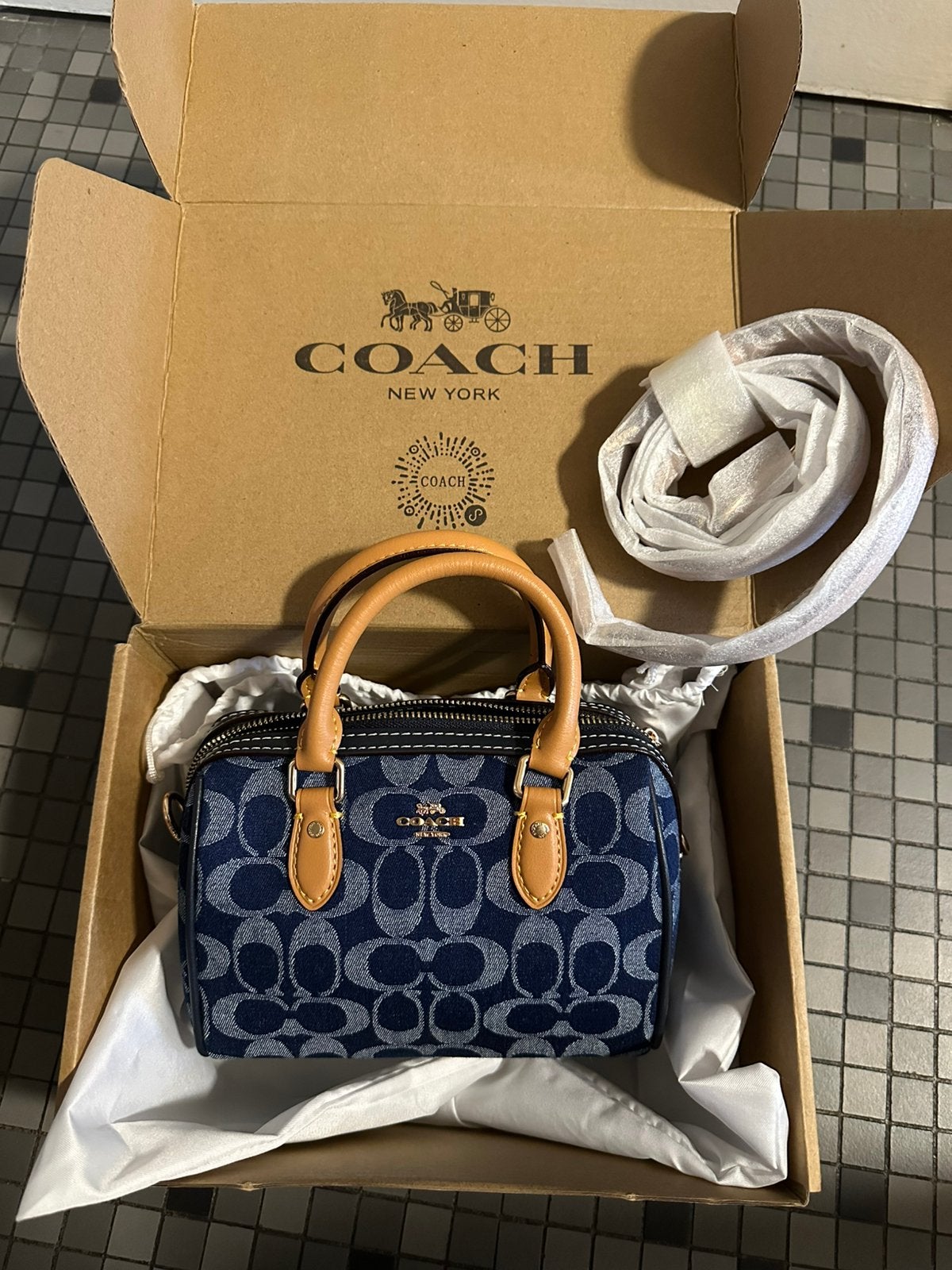 Sac coach rowan bleu, Enlèvement ou Envoi, Comme neuf, Bleu